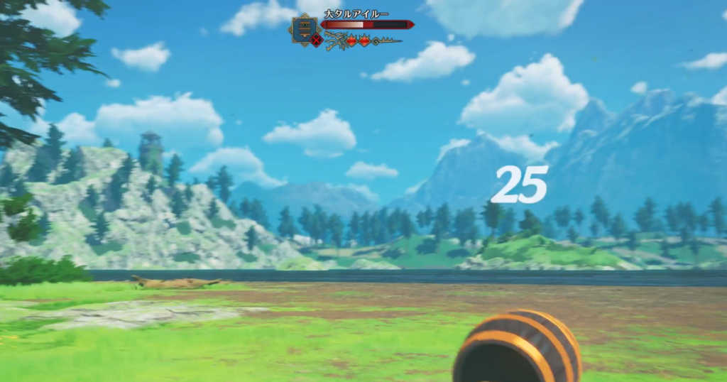 タルアイルーへの投げナイフのダメージ