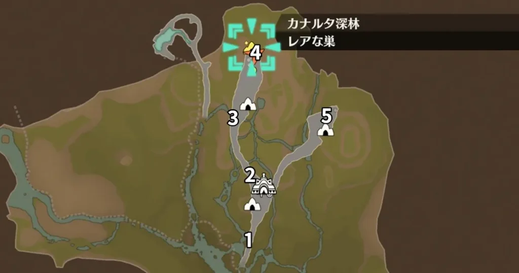 マップカナルタ深林階層違い(痕跡位置あり)