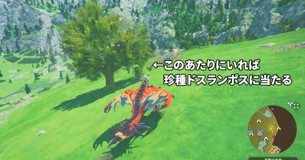 珍種ドスランポスに接触する