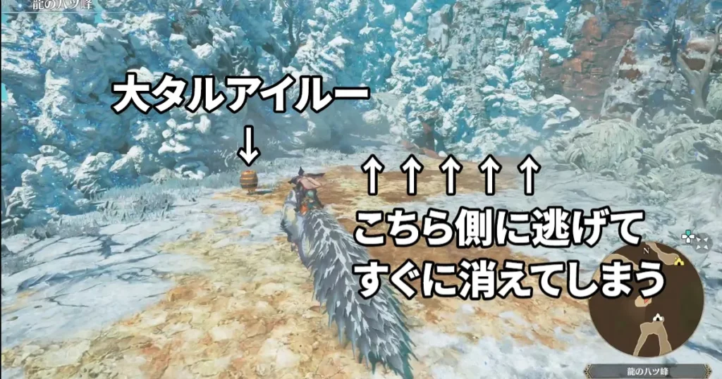 大タルアイルーがすぐに消えてしまう場合